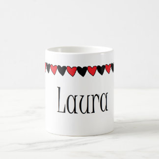 Caneca De Café Nome dos corações de Laura