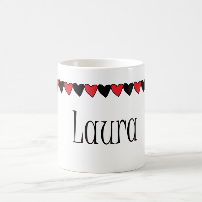 Caneca De Café Nome dos corações de Laura (Centro)