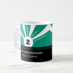 Caneca De Café Nome e ano personalizados, Aniversário do funcion