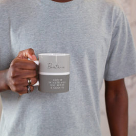 Caneca De Café Nome e Beber Preferência Moderno Dois Tom