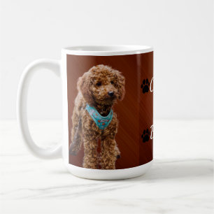 Caneca De Café Nome e Foto de Pet com Tipografia Moderna Simples 