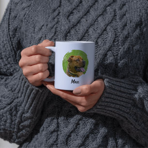 Caneca De Café Nome e Foto de Pet Personalizados Frente e Verso