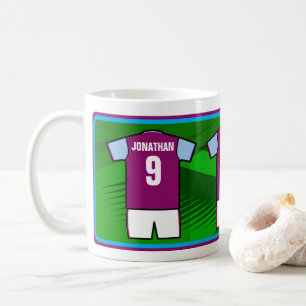 Caneca De Café Nome e número de Jersey personalizados