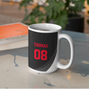 Caneca De Café Nome e número personalizados do disco de hóquei