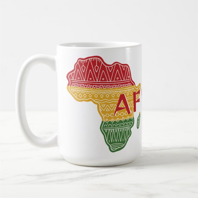 Caneca De Café Nome e texto personalizados África (Esquerda)