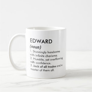 Caneca De Café Nome Edward, Nome editável, Nome personalizado