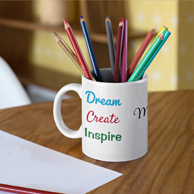 Caneca De Café Nome em Dream Create Inspire 11oz (Criador carregado)