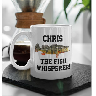 Caneca De Café Nome Engraçado Peacock Bass Fish Whperer Fisheries
