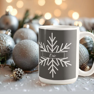 Caneca De Café nome floco de neve de inverno simples