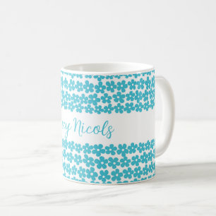 Caneca De Café Nome Floral do Padrão Minimalista Mínimo de Margar