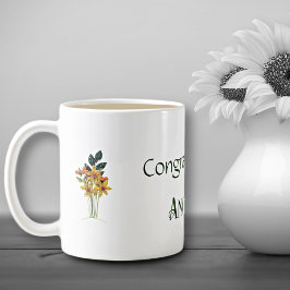 Caneca De Café Nome, Flores Com Encolhimento De Papel, 11oz Com O