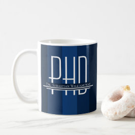Caneca De Café Nome Formando Azul PhD Café Mug