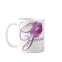 Nome Gemma personalizável Flores rosa rosa bonito