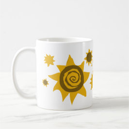 Caneca De Café Nome Girassóis Amarelo Castanho Amarelo Crianças d