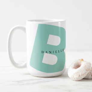 Caneca De Café Nome inicial e próprio do Monograma em Tamanho Rea