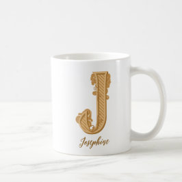 Caneca De Café Nome inicial vitoriano J Coffee Mug