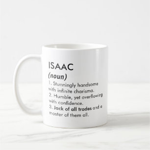 Caneca De Café Nome Isaac, Nome editável, Nome personalizado