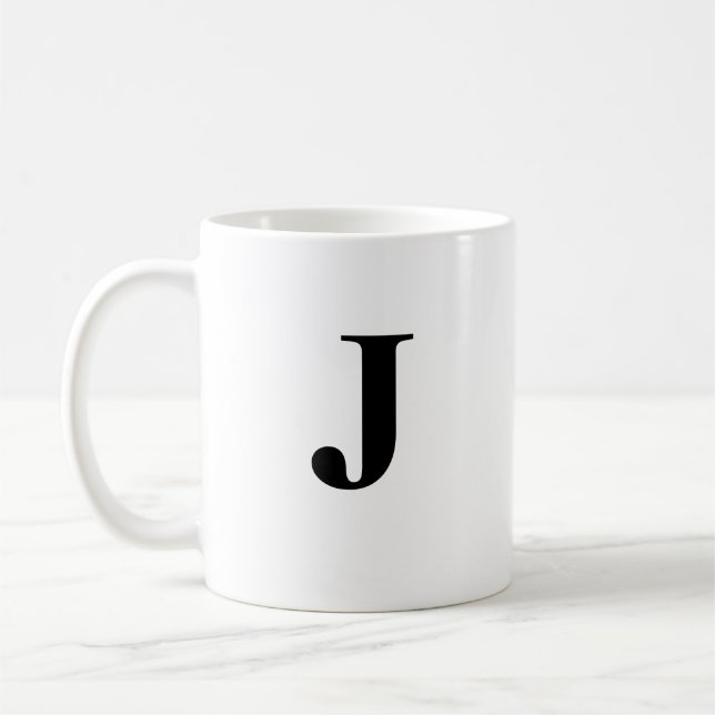 Caneca De Café Nome J inicial e personalizado Coffee Mug (Esquerda)