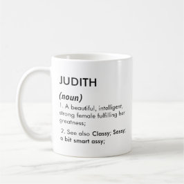 Caneca De Café Nome Judith, Nome editável, Nome personalizado