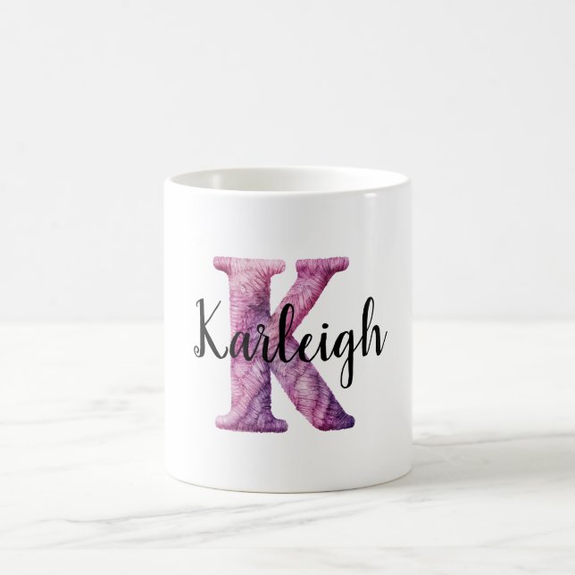 Caneca De Café Nome K da Letra Rosa Roxo Aconchegante  (Centro)