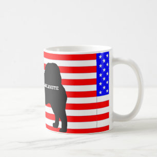 Caneca De Café nome malamute do alasca silo na bandeira