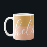 Caneca De Café Nome Manual Personalizado Mug Honey Dijon<br><div class="desc">Uma linda caneca de dois tons com um nome personalizado em uma fonte moderna e elegante de script. Em um duo chic de mel amarelo e pêssego. Maravilhoso como presente de aniversário,  de casa ou de dama de damas de honra.</div>