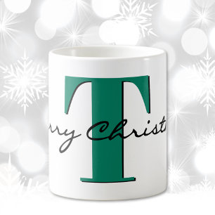 Caneca De Café Nome, May Emerald Green   Feliz Natal