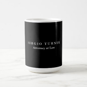 Caneca De Café Nome minimalista de tendência preto profissional
