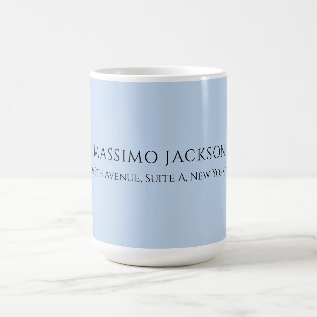 Caneca De Café Nome minimalista moderno azul pálido profissional (Centro)