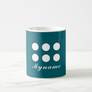 Caneca De Café Nome Minimalista Moderno Chique Azul Escuro Tendên