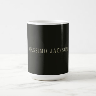 Caneca De Café Nome minimalista personalizado cinza pastel person