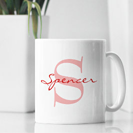 Caneca De Café Nome Moderno e Monograma Clássico Inicial