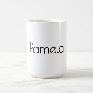 Caneca De Café Nome Moderno Mínimo de preto e branco