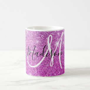 Caneca De Café Nome Monograma Brilho Rojxo Glamour Feminino