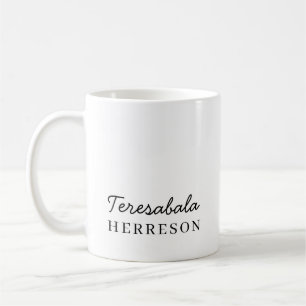 Caneca De Café Nome Monograma Moderno Design Minimalista Elegante