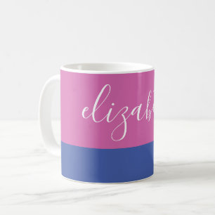 Caneca De Café Nome no Script Bloco de cores