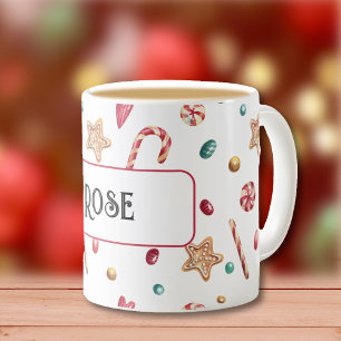 Caneca De Café Nome ou Monograma, Doces e Biscoitos 11oz