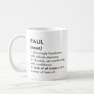 Caneca De Café Nome Paul, Nome editável, Nome personalizado