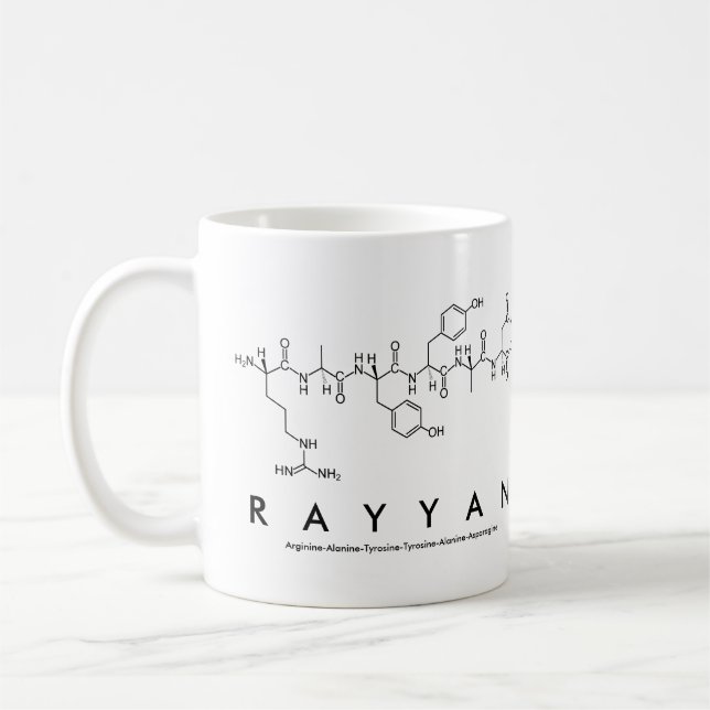 Caneca De Café Nome peptídico Rayyan mug (Esquerda)