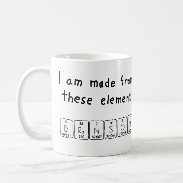 Caneca De Café Nome periódico da mesa do Branson (Esquerda)