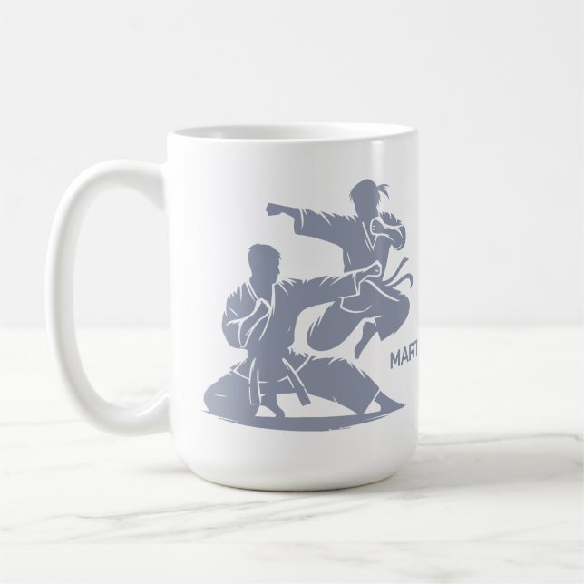 Caneca De Café Nome Personalizado & Artes Marciais em Texto (Esquerda)