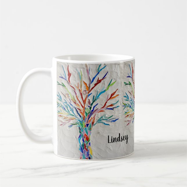 Caneca De Café Nome personalizado Árvore de vida Café Mug (Esquerda)