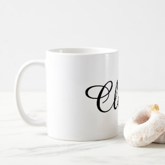 Caneca De Café Nome Personalizado Assinatura Minimalista