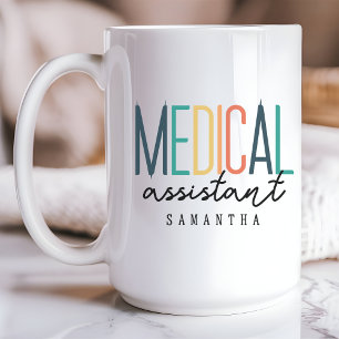 Caneca De Café Nome Personalizado Assistente Médico Mug, Presente