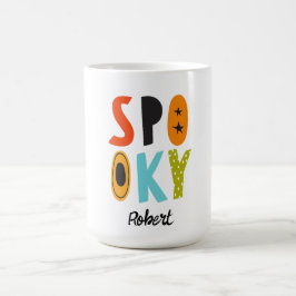 Caneca De Café Nome personalizado assustador de Halloween