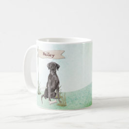 Caneca De Café Nome personalizado Black Lab Pet Dog