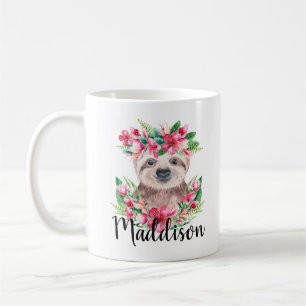 Caneca De Café Nome Personalizado Bonito Sloth Mug Mãe Enfermeir