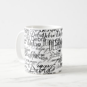 Caneca De Café nome personalizado. branco básico personalizado