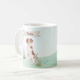 Caneca De Café Nome personalizado Brittany Pet Dog