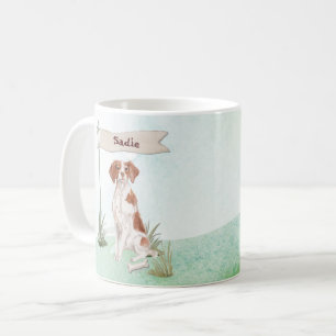 Caneca De Café Nome personalizado Brittany Pet Dog